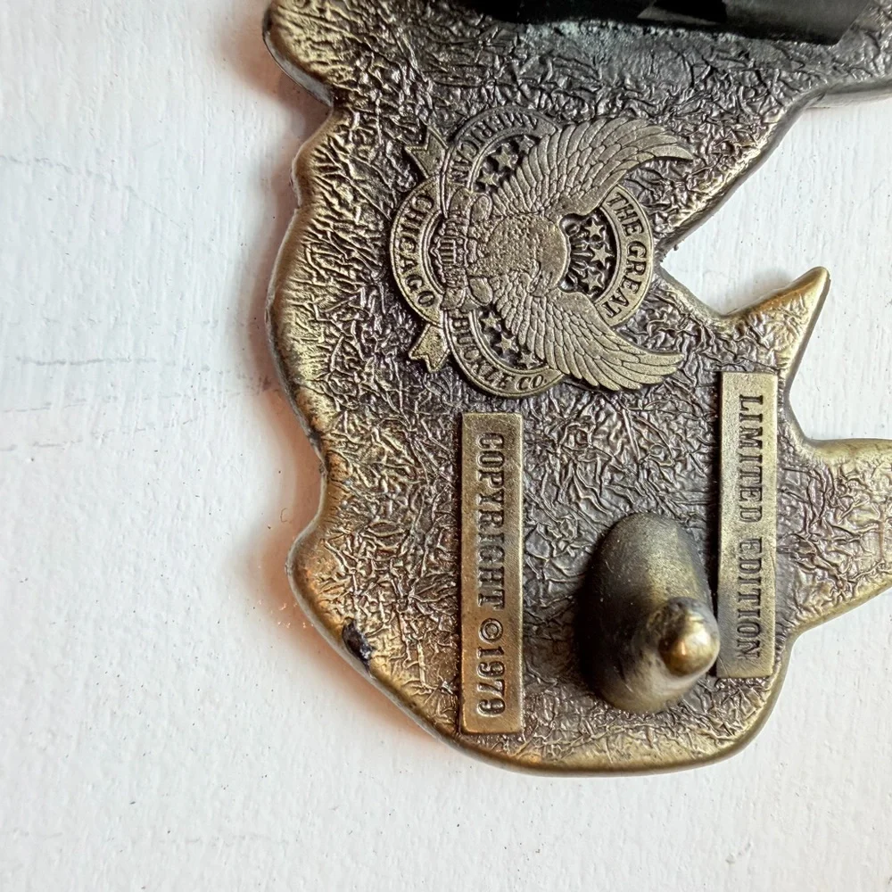Three Brass Pig Belt Buckle